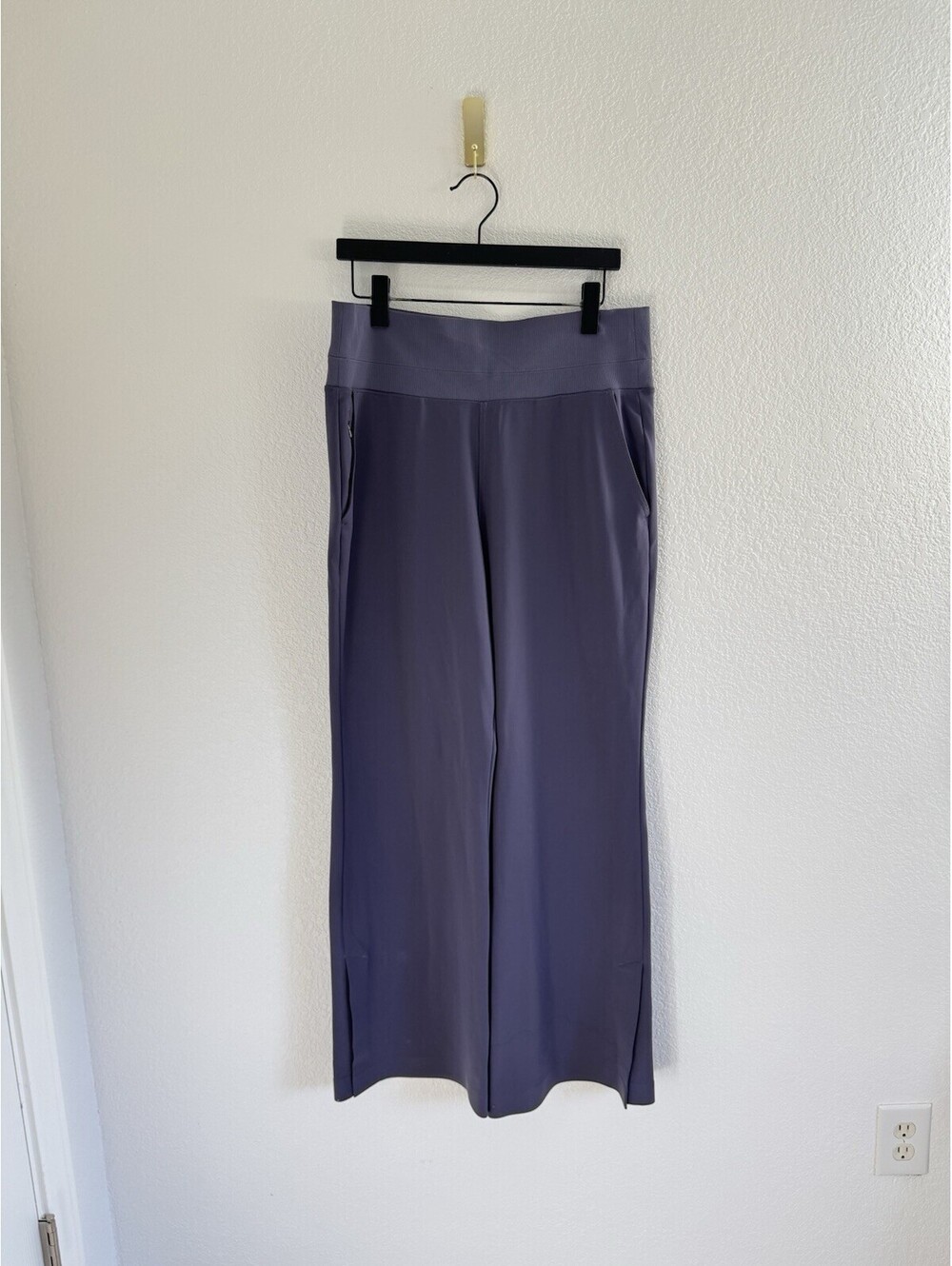 Athleta Venice Pants Nightfall Purple Wide Leg Women's Large Drawstring - Picture 2 of 6